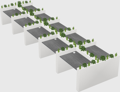 Rectangular shared desk