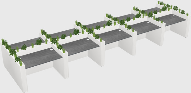 Rectangular shared desk