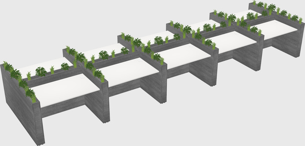 Rectangular shared desk