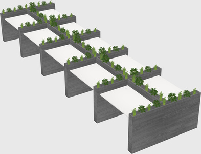 Rectangular shared desk