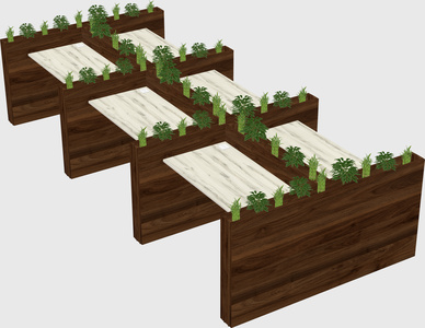 Rectangular shared desk