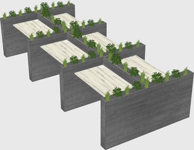 Rectangular shared desk