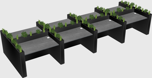 Rectangular shared desk