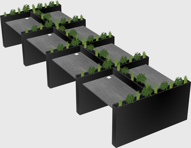 Rectangular shared desk