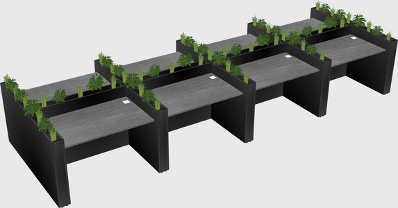 Rectangular shared desk