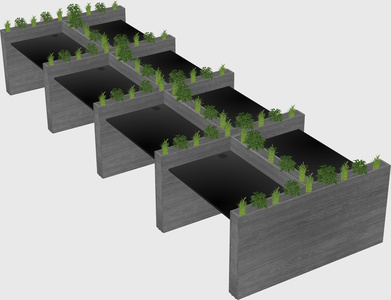 Rectangular shared desk
