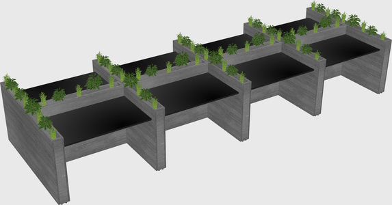 Rectangular shared desk