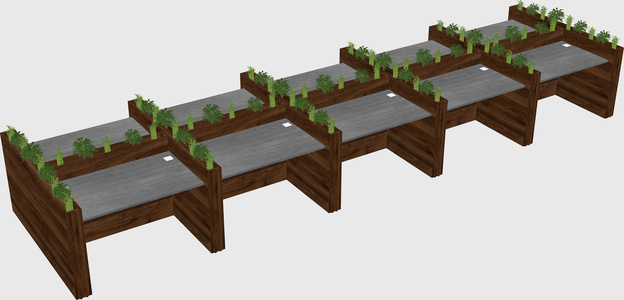 Rectangular shared desk