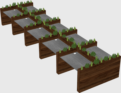 Rectangular shared desk