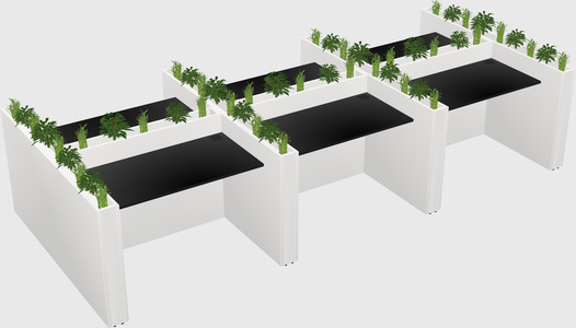 Rectangular shared desk