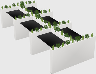Rectangular shared desk