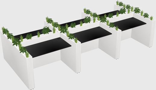 Rectangular shared desk