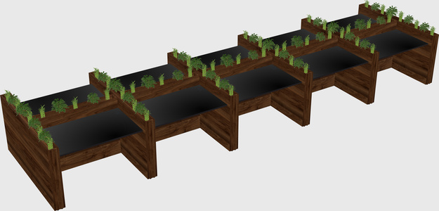Rectangular shared desk
