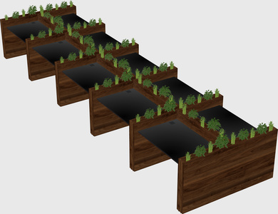 Rectangular shared desk
