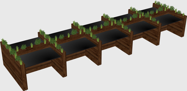 Rectangular shared desk