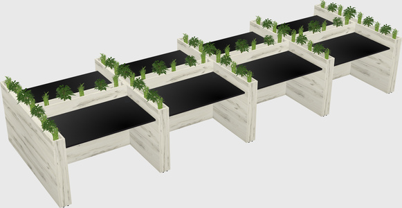 Rectangular shared desk