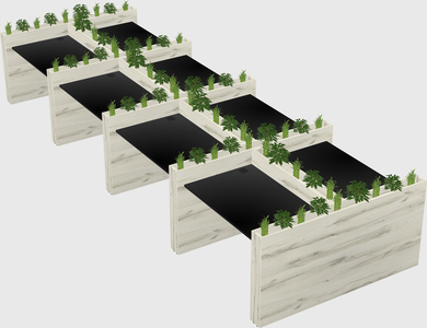 Rectangular shared desk