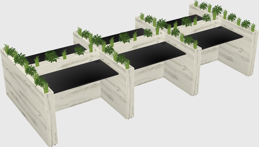 Rectangular shared desk
