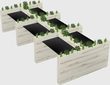 Rectangular shared desk