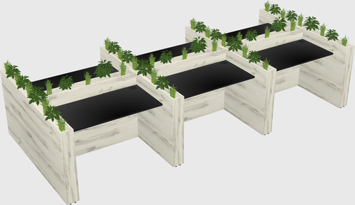Rectangular shared desk