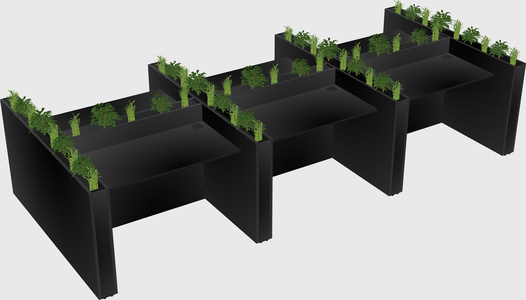 Rectangular shared desk