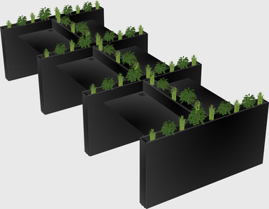 Rectangular shared desk