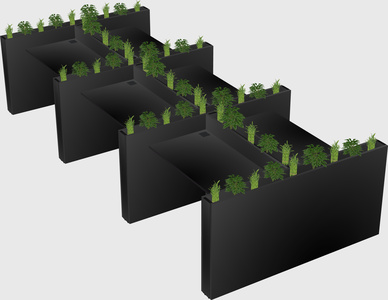 Rectangular shared desk