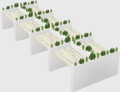 Rectangular shared desk