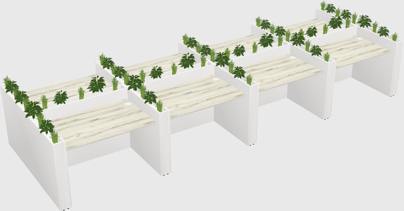 Rectangular shared desk