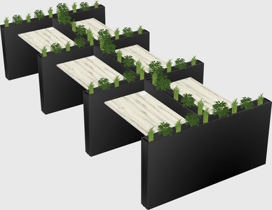 Rectangular shared desk