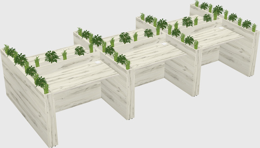 Rectangular shared desk