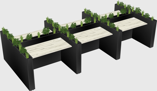 Rectangular shared desk