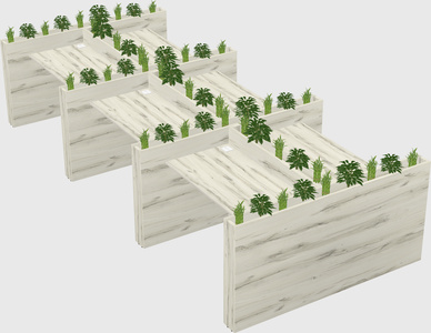 Rectangular shared desk