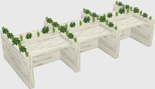 Rectangular shared desk