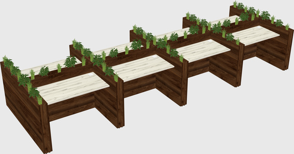 Rectangular shared desk