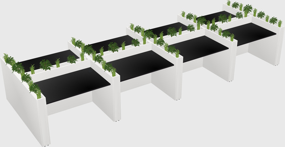 Rectangular shared desk