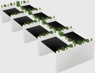 Rectangular shared desk