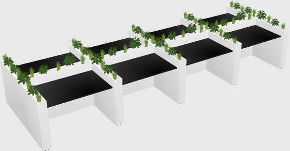 Rectangular shared desk