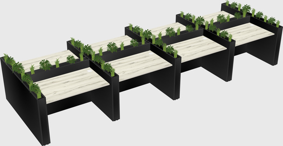 Rectangular shared desk