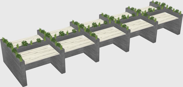 Rectangular shared desk