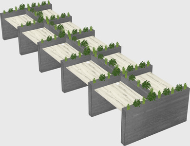 Rectangular shared desk