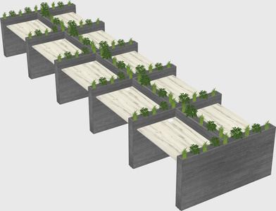 Rectangular shared desk