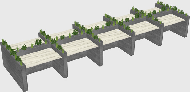 Rectangular shared desk