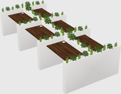 Rectangular shared desk