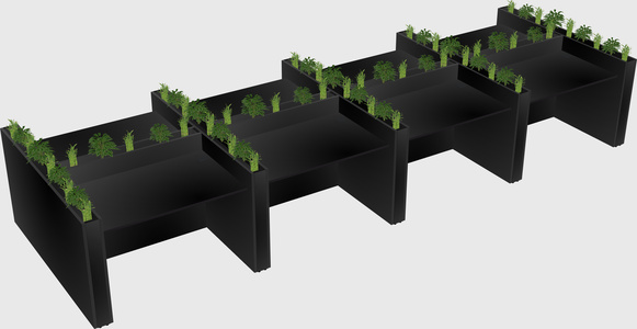 Rectangular shared desk