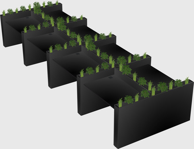 Rectangular shared desk
