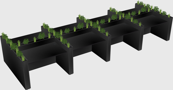Rectangular shared desk