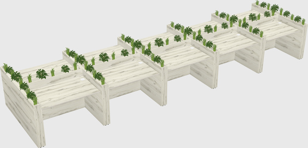 Rectangular shared desk