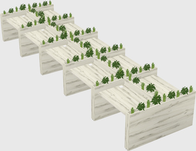 Rectangular shared desk