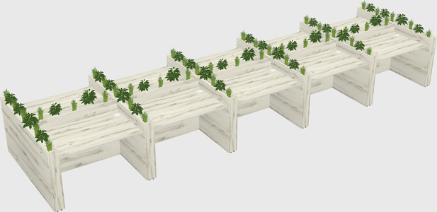 Rectangular shared desk